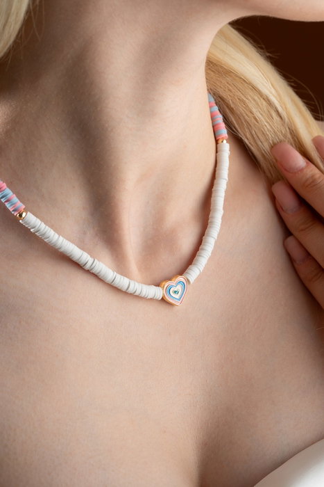 Heliophilia Silver Collar Multicolor con Colgante de Aleación
